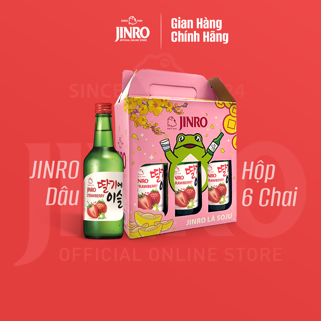 [CHÍNH HÃNG] Soju Hàn Quốc JINRO VỊ DÂU 360ml - Combo 6 chai