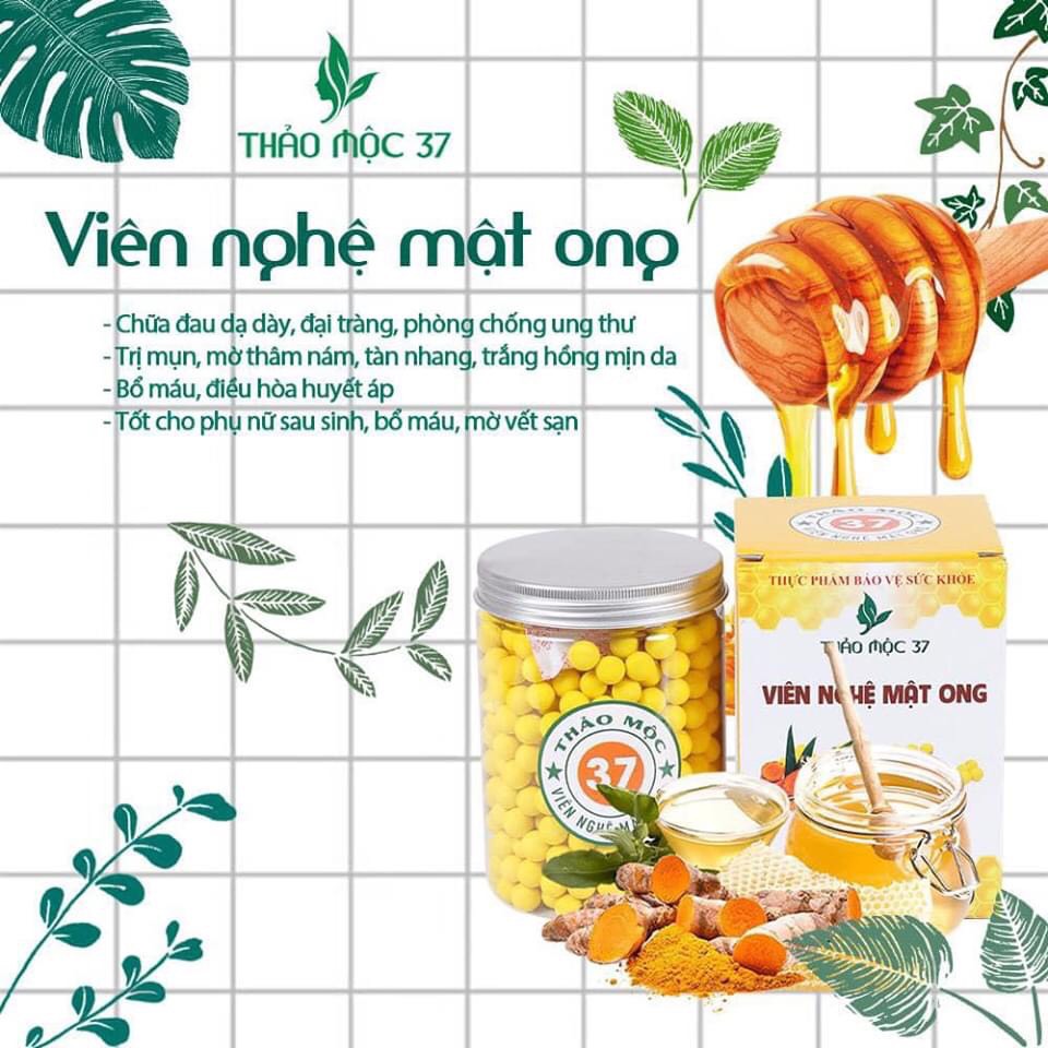 6 HỘP VIÊN NGHỆ MẬT ONG THẢO MỘC 37  THỰC PHẨM BẢO VỆ SỨC KHỎE