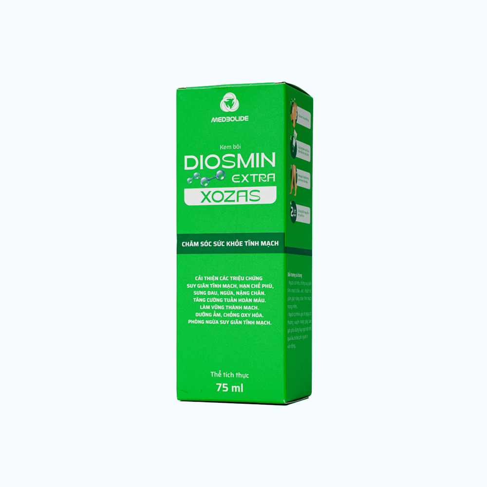 Diosmin Extra Kem bôi giảm triệu chứng suy giãn tĩnh mạch 75ml