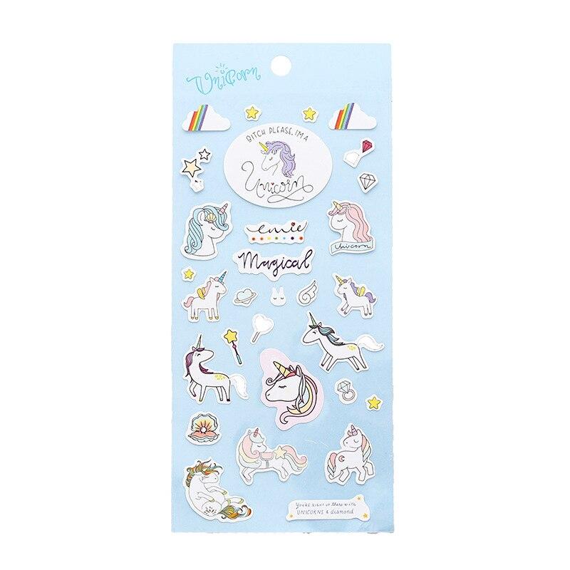 Tờ Nhãn dán Sticker trang trí sổ nhật kí họa tiết kì lân unicorn đáng yêu ST164