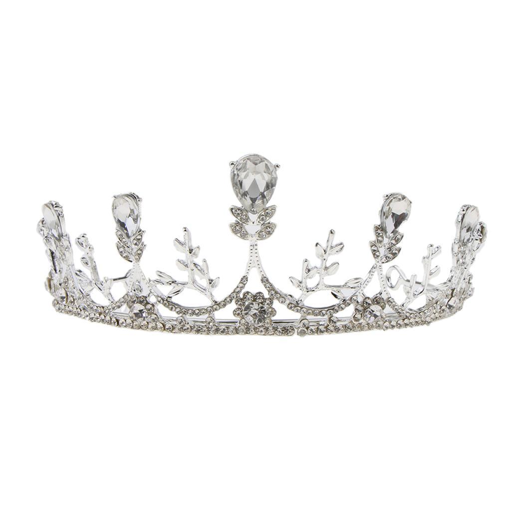 Elegant Rhinestone Leaves Tiara Crown Headband Wedding Birthday Party Tiara