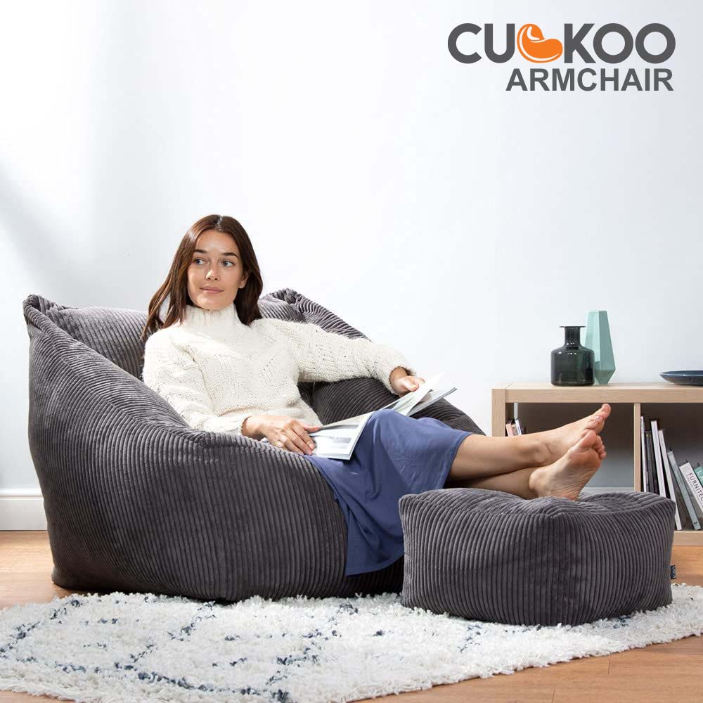 Ghế lười CUCKOO Arrmchair và đôn gác chân (đã làm đầy hạt xốp)