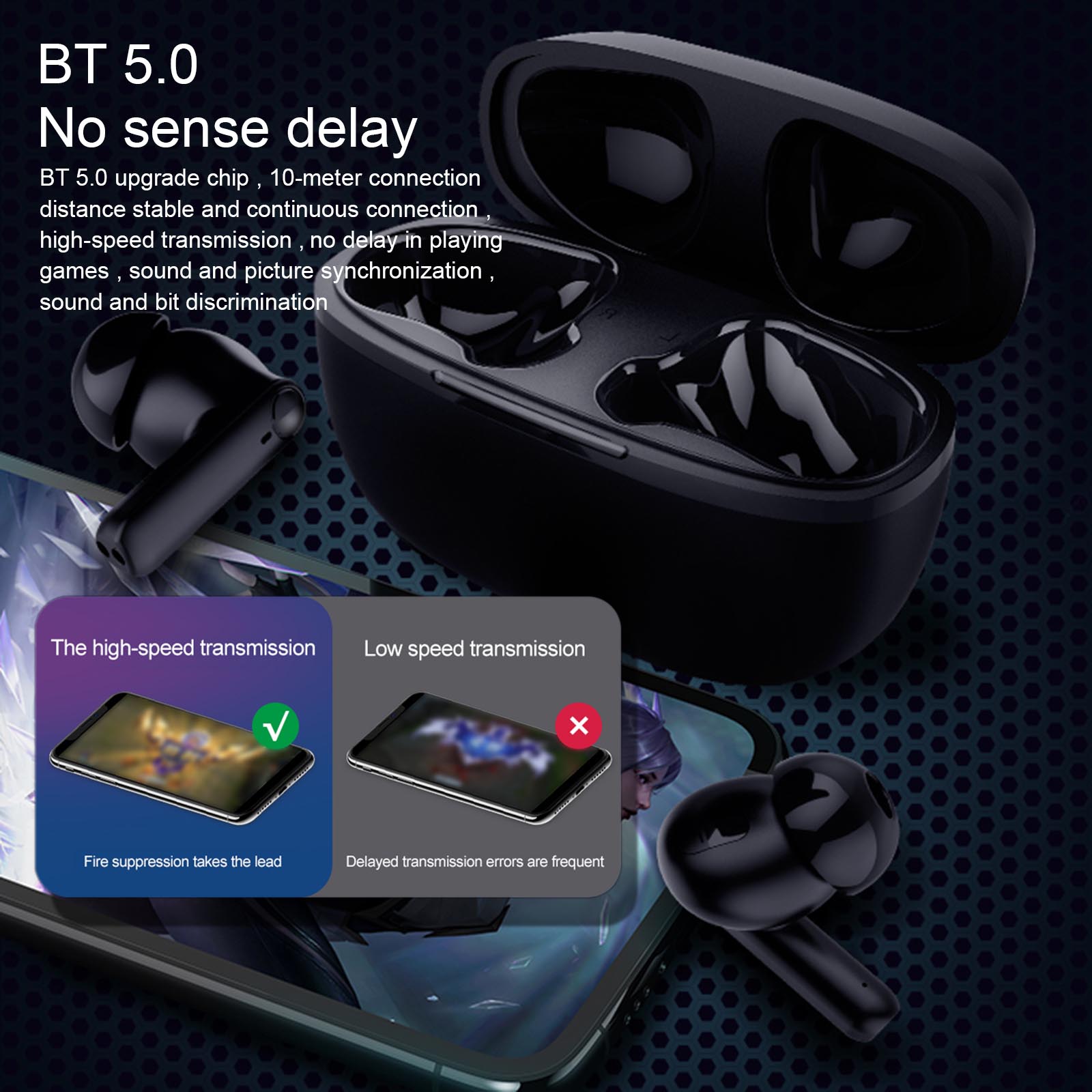 Tai Nghe Thể Thao Không Dây 5.0 TWS BT5.0 Màn Hình LED Giảm Tiếng Ồn