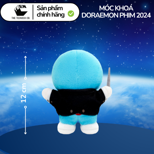 Móc khóa thú bông Doraemon phim 2024, Móc gắn chìa khoá xe máy ô tô, Sản phẩm chính hãng, Phân phối bởi Teenbox