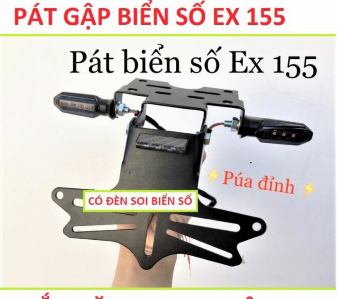 CỰC CHẤT VỚI 1 PAT GẮN BIỂN SỐ CÓ ĐÈN LED LẮP XE EX155 MẪU MỚI HÀNG LOẠI TỐT ĐẸP