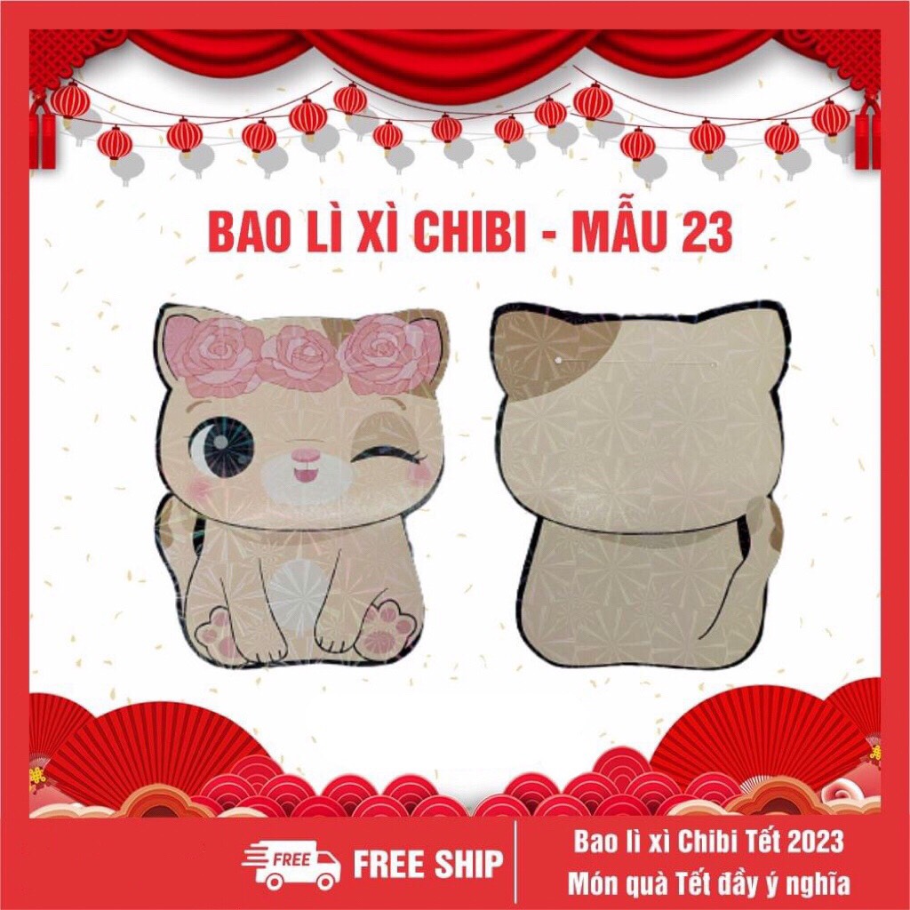 Bao lì xì chibi Tết 2023 cute dễ thương có phản quang - Giao mẫu ngẫu nhiên