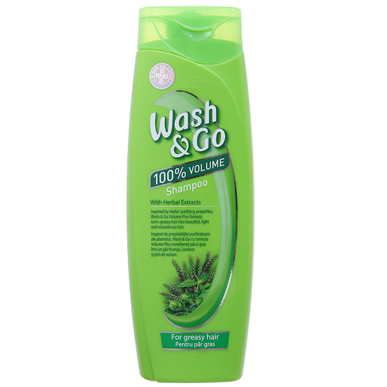Dầu gội loại bỏ bã nhờn Wash&amp;Go Shampoo Herbal Extracts 400ml + Móc khóa