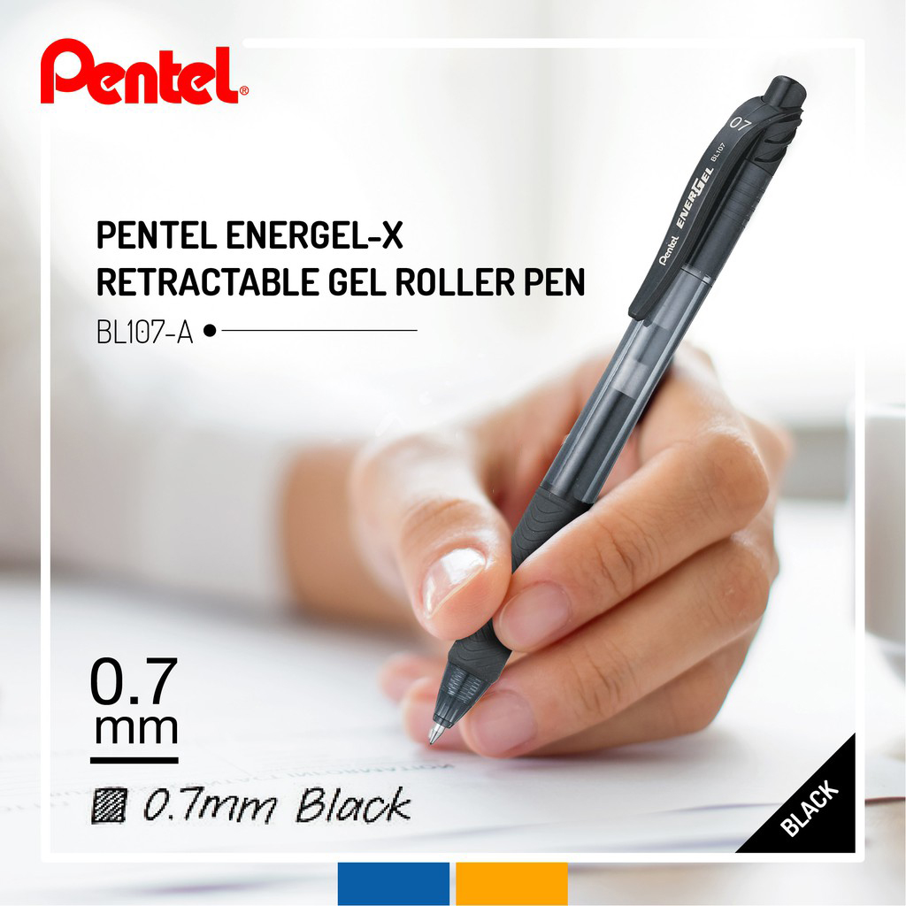 Bút Bi Nước Nhật Bản Mực Gel Pentel Energel BL107 | Trơn Mượt Siêu Nhanh Khô Ngòi 0.7mm