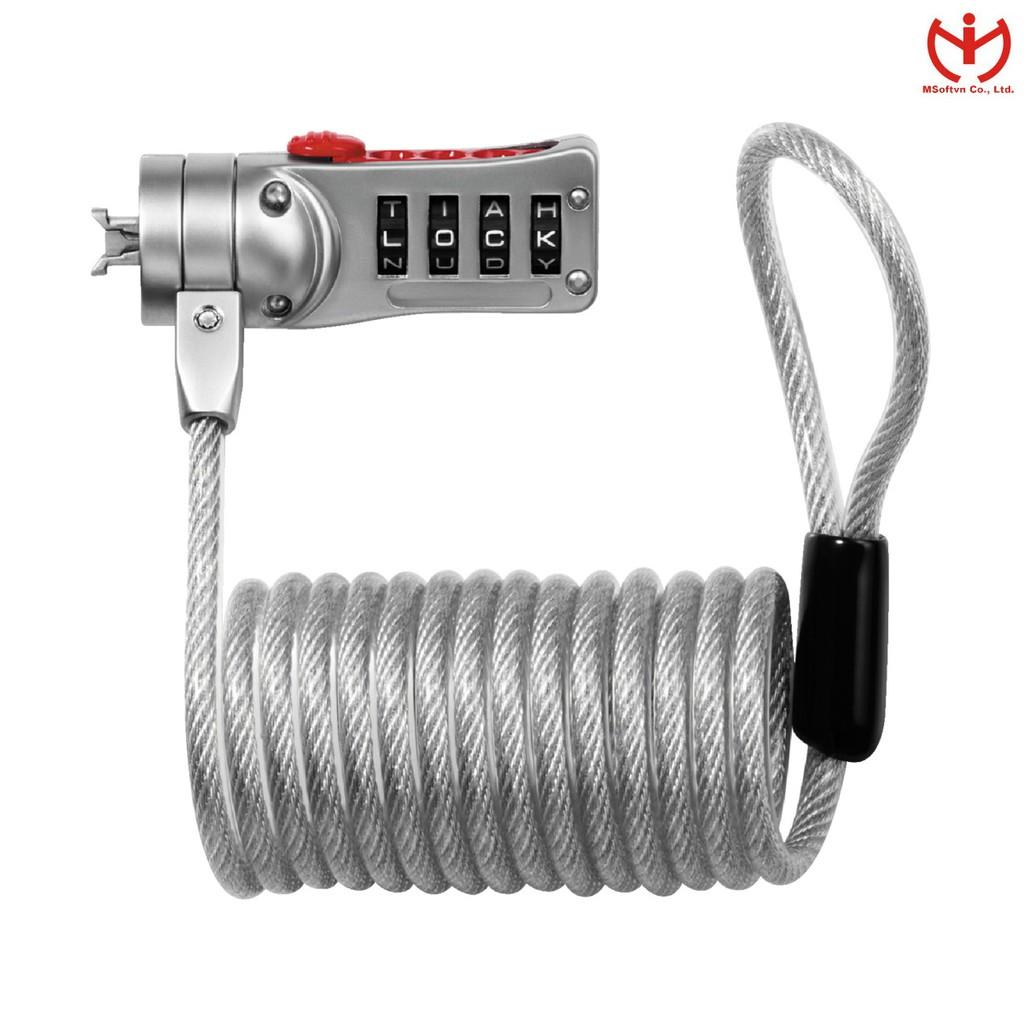 Khóa laptop Master Lock 2120 D dây cáp thép tự xoắn dài 1.8m x 5mm - MSOFT