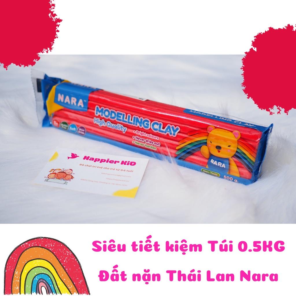 Siêu tiết kiệm Túi 0.5KG đất nặn Thái Lan Nara, mềm và không khô suốt 3 năm, an toàn, làm từ bột bắp, đất sét 500g