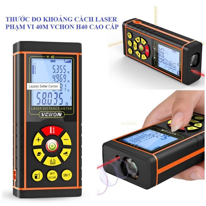 Thước đo khoảng cách laser,Thước đo khoảng cách bằng tia laser phạm vi 40m, Máy đo khoảng cách laser đa năng 206764