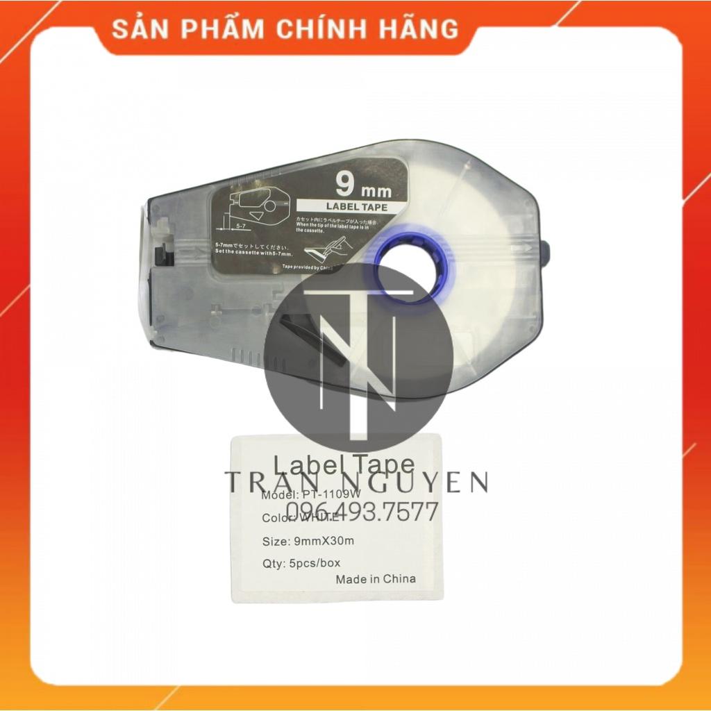 [Combo 3 cuộn] Nhãn in Canon PT-1109w - Đen nền trắng - 9mm x 30m - Hàng nhập khẩu