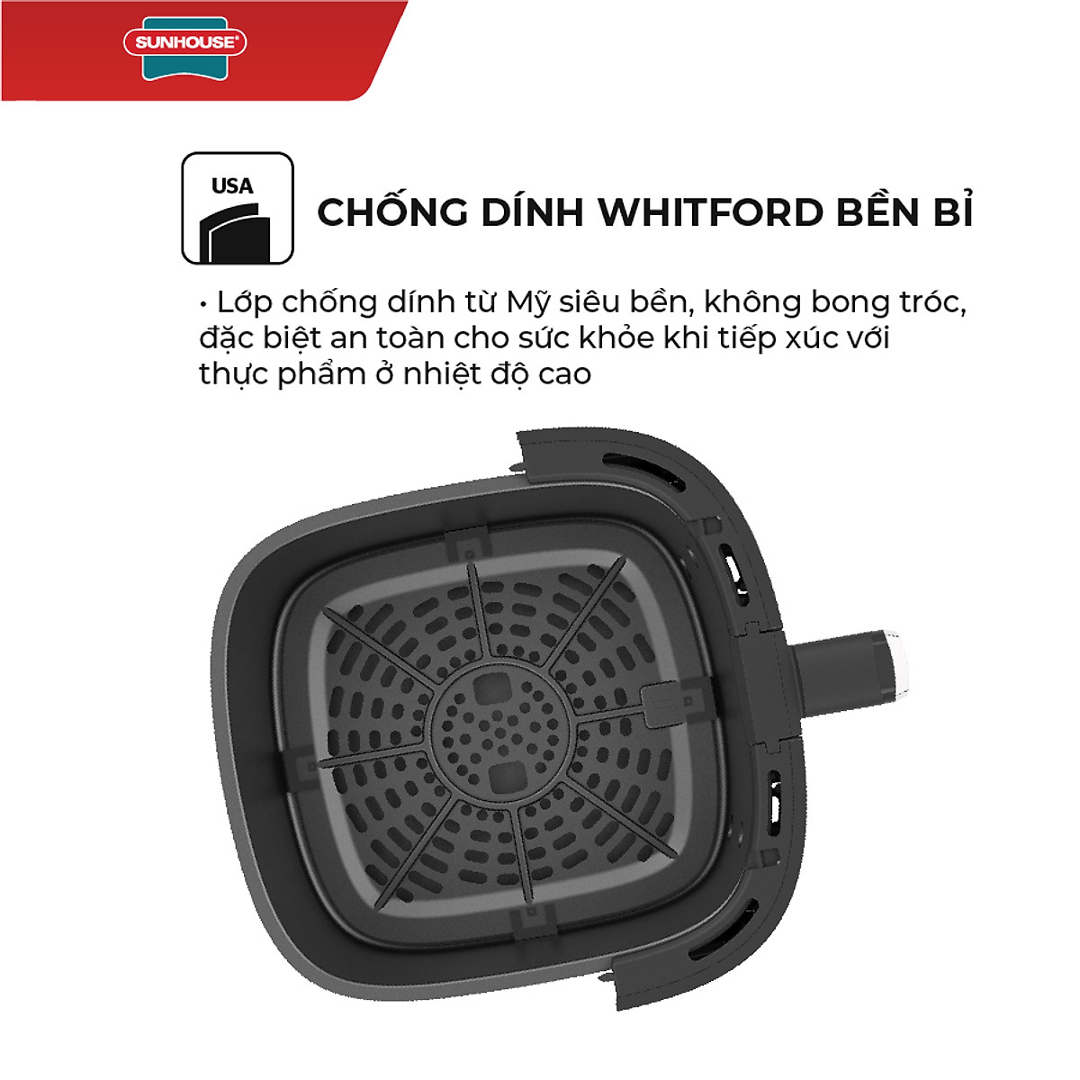 Nồi Chiên Không Dầu Sunhouse SHD4027 (6 Lít) - Chiên gà vịt nguyên con - Hẹn giờ tới 60 phút, tự ngắt khi quá nhiệt - Hàng chính hãng