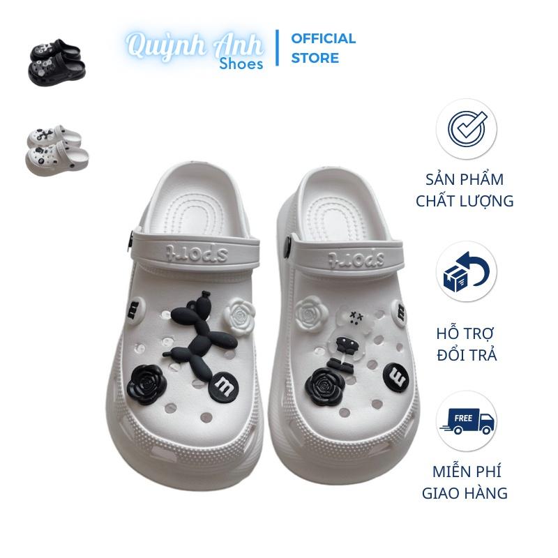 Dép Cross nữ đế cao 5,5cm kèm sticker dễ thương