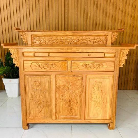 Bàn Thờ Gỗ Gõ Đỏ 2 Tầng  Cao Cấp, bàn thờ gia tiên, có hộc để đồ