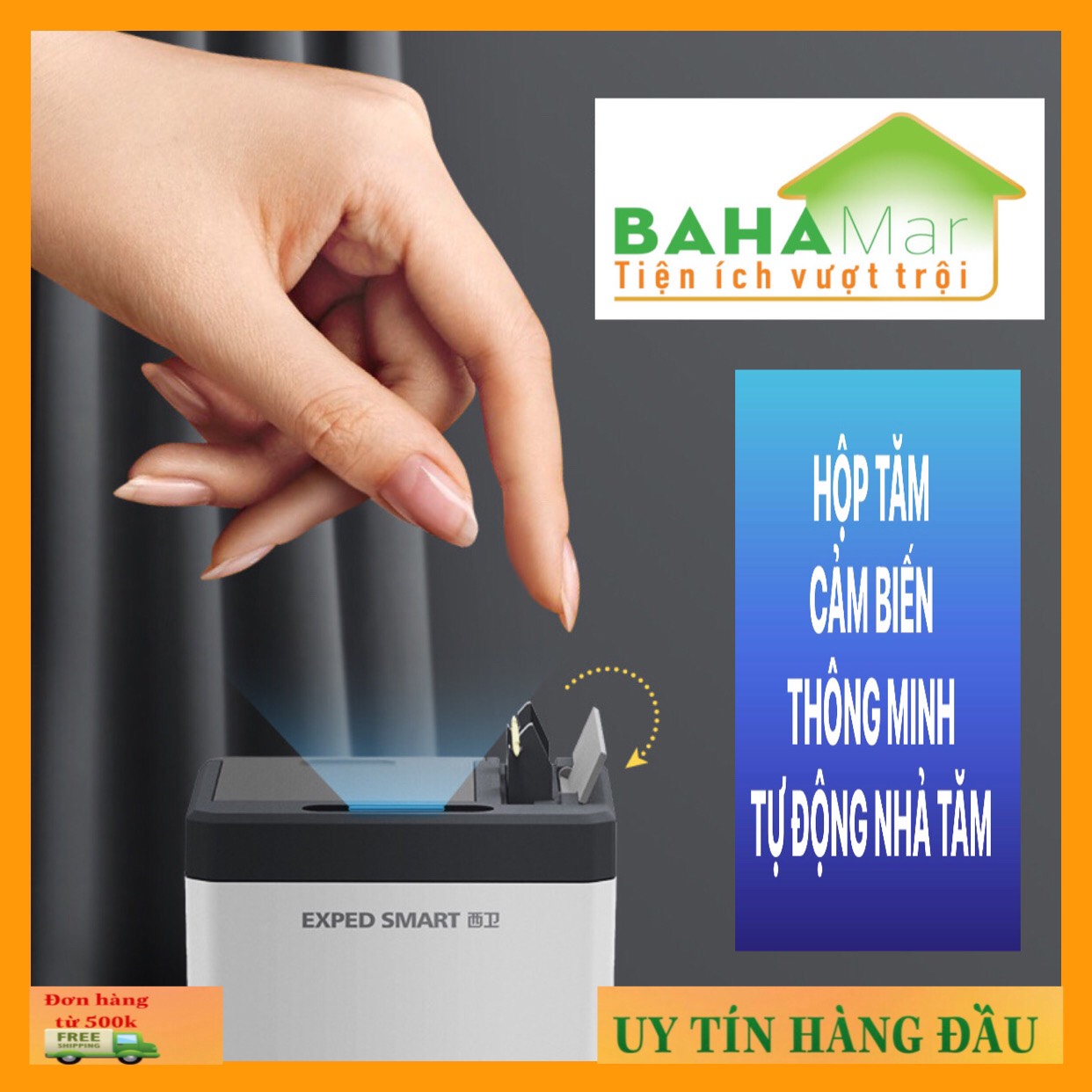 HỘP TĂM CẢM BIẾN THÔNG MINH TỰ ĐỘNG NHẢ TĂM BAHAMAR cảm ứng hồng ngoại sẽ tự mở khi có chuyển động để tăm có thể kéo ra trong vòng 1.5 giây