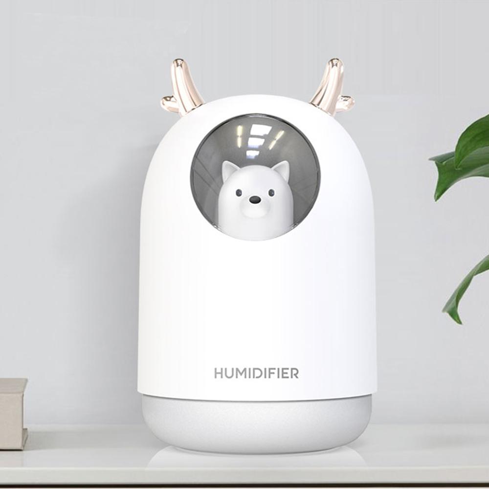 300ML Gấu Tinh Máy Khuếch Tán Tinh Dầu Đèn LED Ban Đêm Tâm Trạng Ánh Sáng Máy Phun Sương Tạo Độ Ẩm Phun Sương Tạo Không Khí Tươi Hơn USB Air máy Lọc