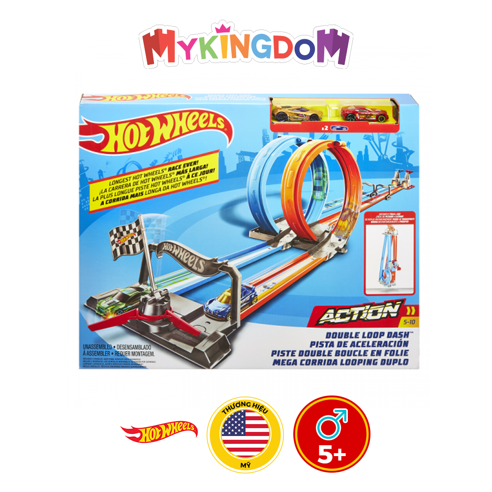 Đường đua xoắn kép siêu tốc xếp gọn Hot Wheels GFH85