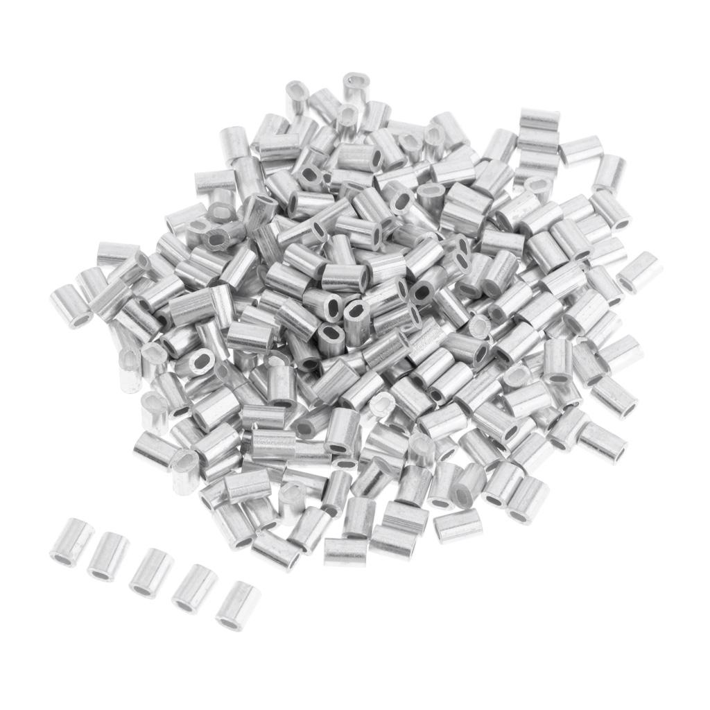 2x100Pcs Aluminium Fishing Crimps Double Barrel Crimp Sleeves 1.2mm