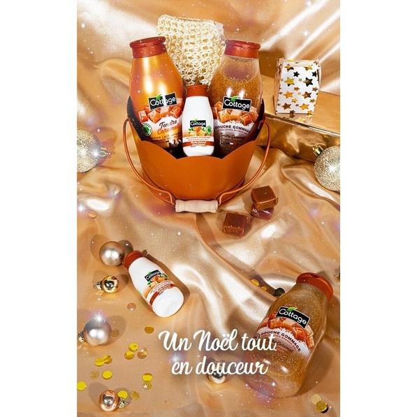 Combo quà tặng 5 món sữa tắm Cottage Hương Caramel-Mẫu mới 2023