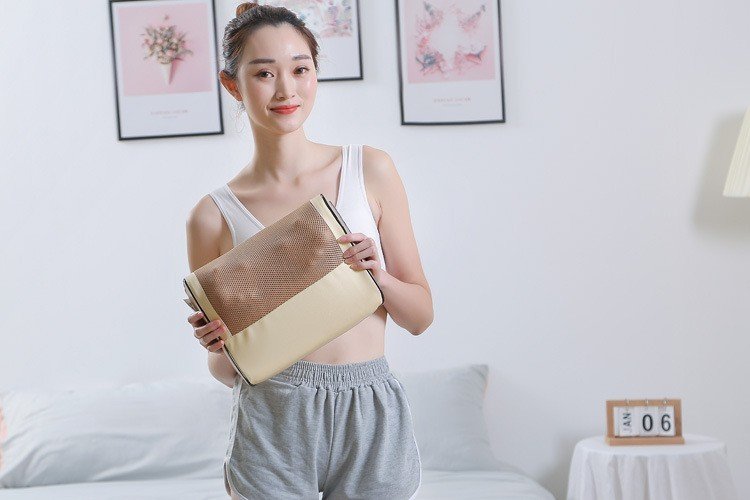 Gối massage cổ vai gáy, máy massage hồng ngoại 20 bi cao cấp