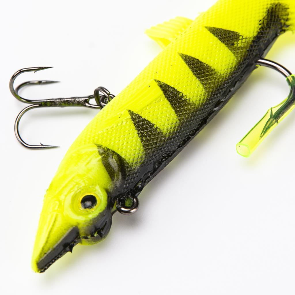 2pcs Lifelike 3D Eye Soft Lead Fishing Lures Red T Tail Sinking Swimbaits with Lead inside for Trout Bass Salmon