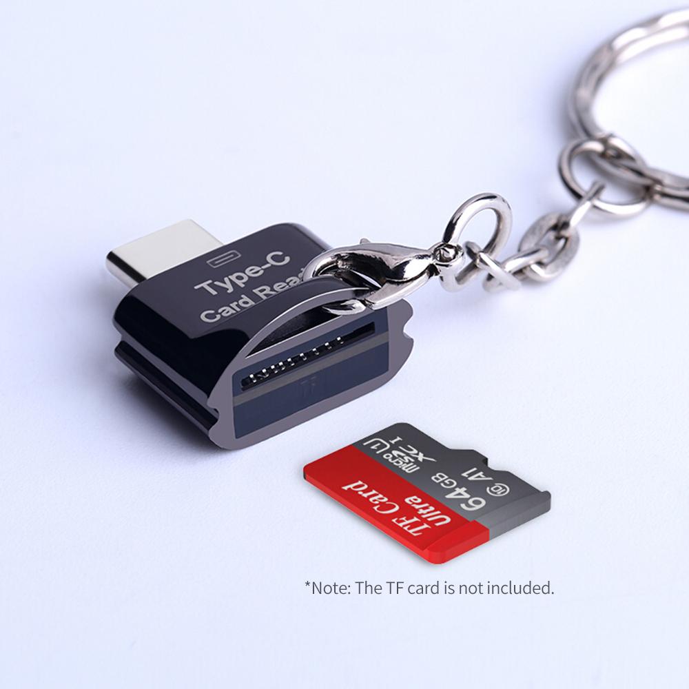 Mini Type-C Card Reader Support USB 3.1 Type-C Port Memory Card Reader for Type-C Port Phone Tablet Laptop Grey
