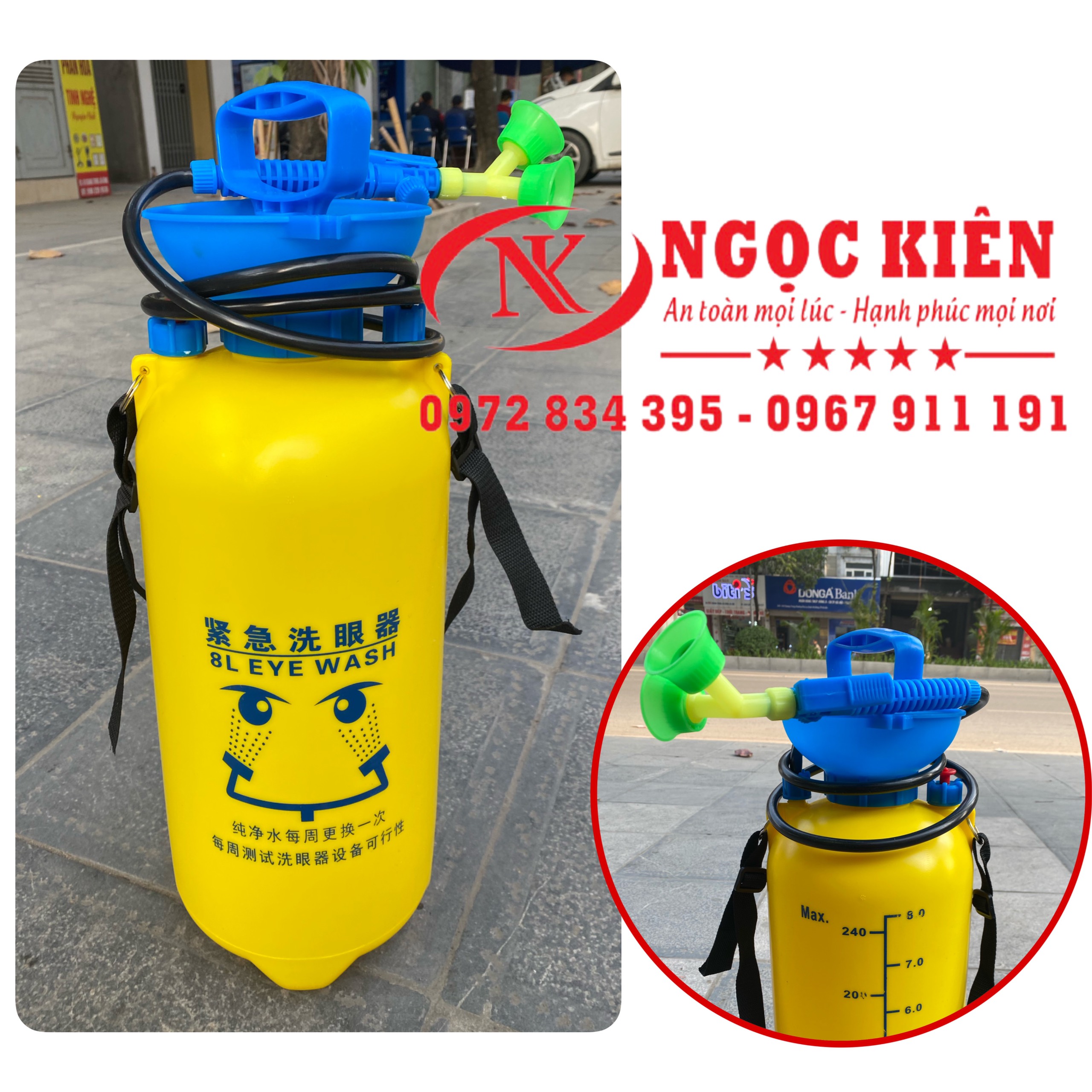 Máy rửa mắt di động sách tay 8 lít