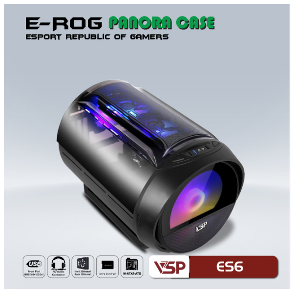 Vỏ Máy Tính Case VSP ES6 Đen – Hàng Chính Hãng