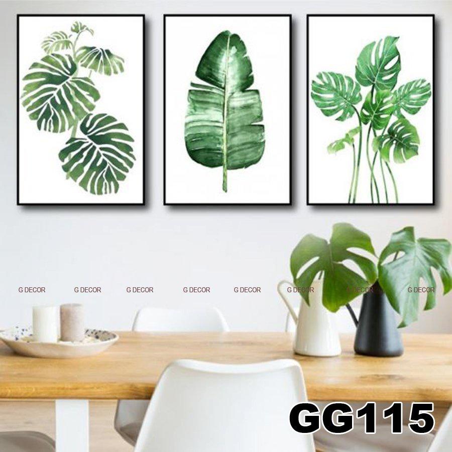 Tranh treo tường canvas 3 bức phong cách hiện đại Bắc Âu 29, tranh decor trang trí phòng khách, phòng ngủ, phòng ăn, spa