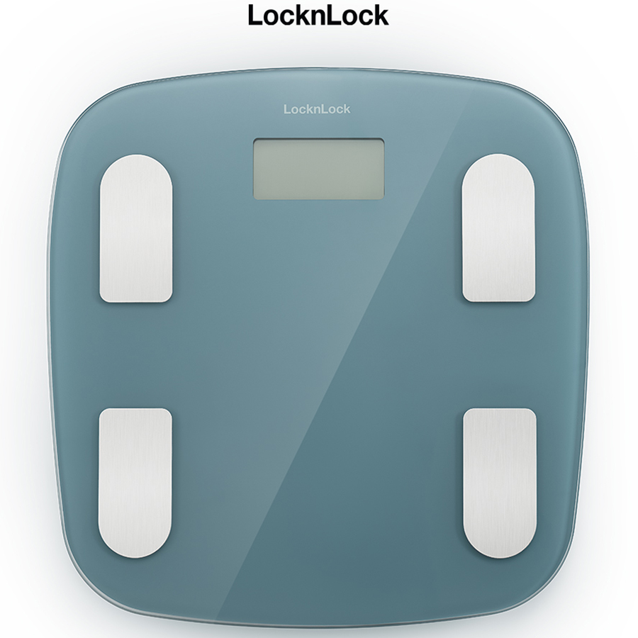 Cân sức khỏe điện tử LocknLock có app theo dõi chỉ số sức khỏe, 180kg