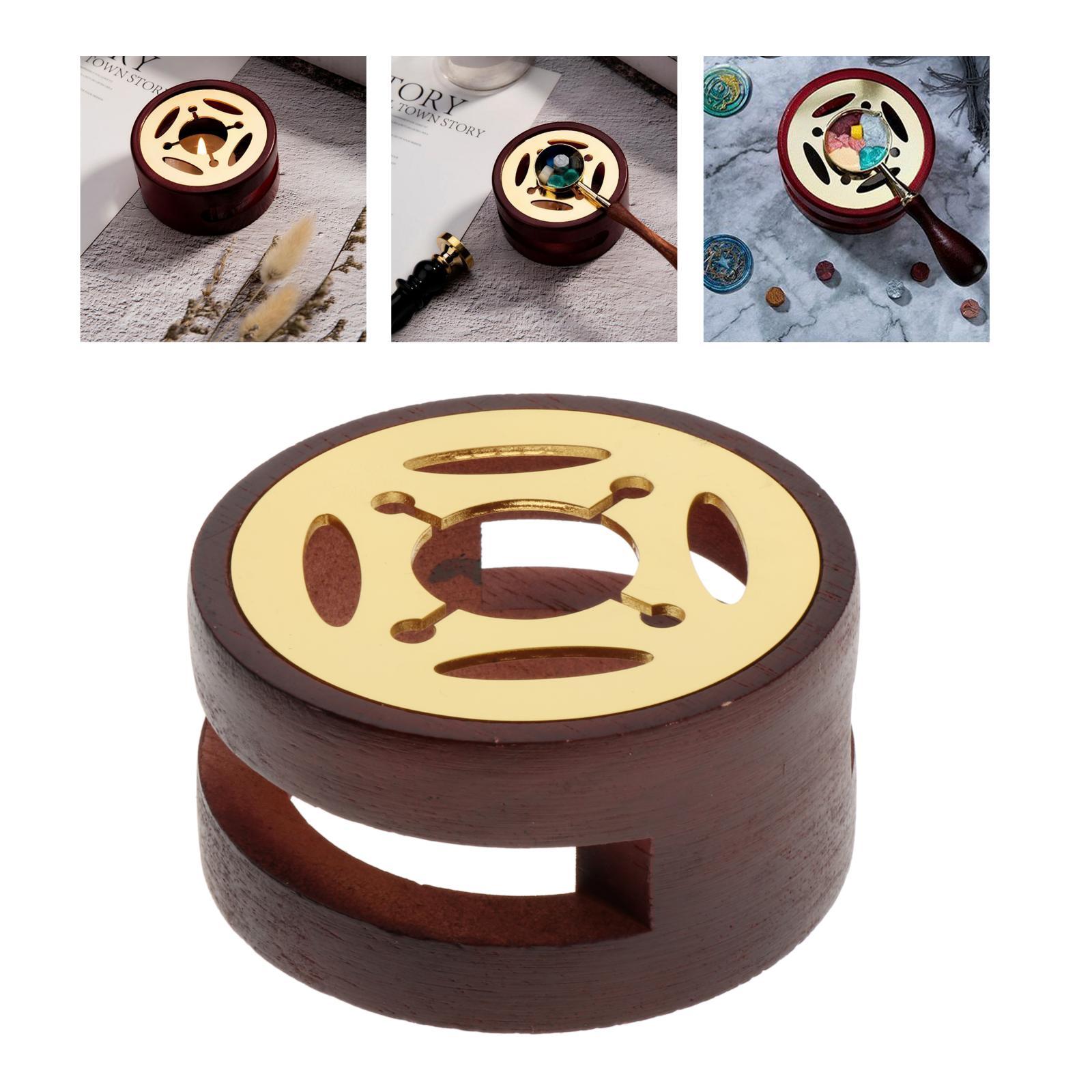Sealing Wax Wooden with Copper Piece Melting Stove Stamp Greeting Card Seal Sealing Wax Melting Furnace