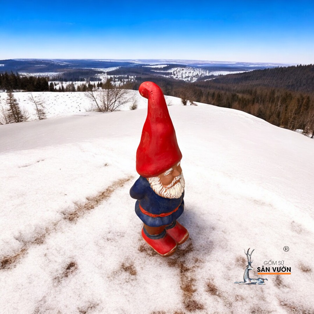 Tượng Gốm Đất Nung Hình Thần Lùn Giữ Vườn Gnome 10x36cm