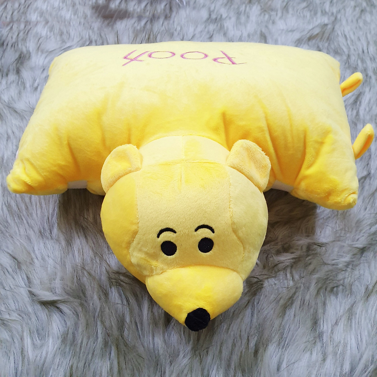 Gối đi xe máy nhồi bông cho bé hình gấu Pooh 1 đầu