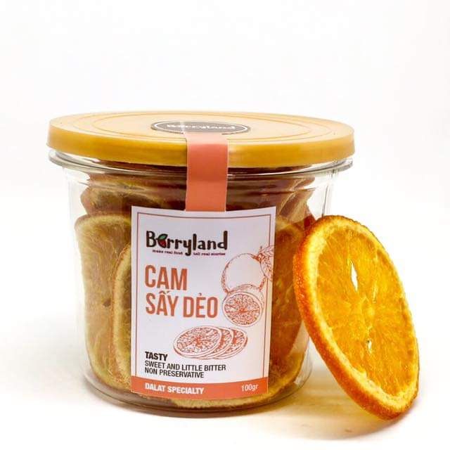 Cam sấy dẻo Berryland 100g - Đặc sản Đà Lạt trái cây sấy - Quà tặng ý nghĩa - Món ăn vặt lý tưởng