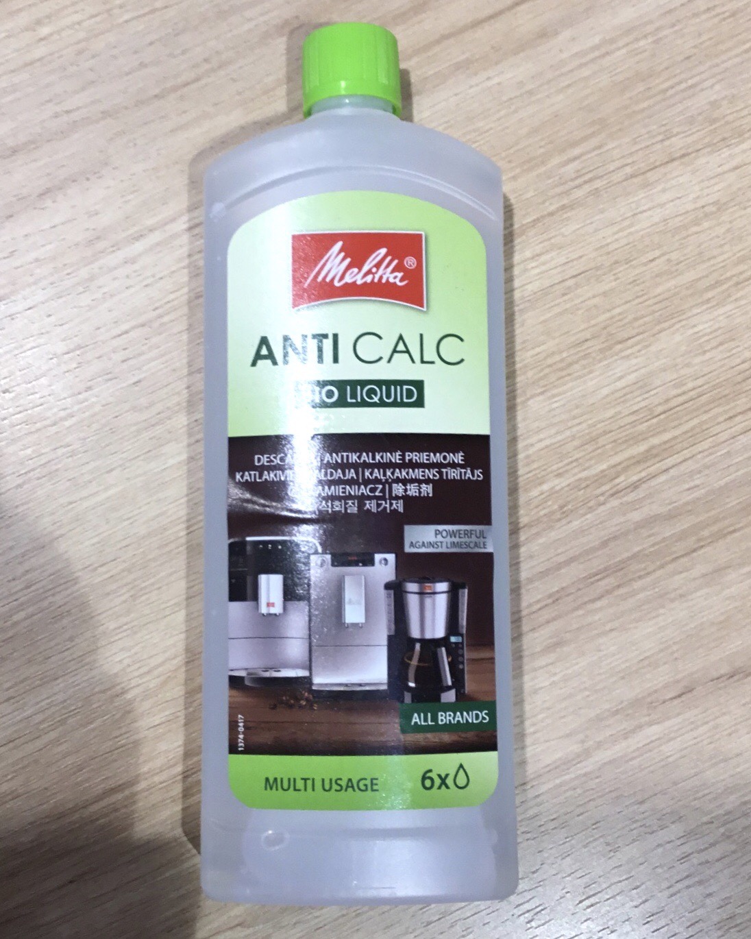 Dung dịch lọc cặn máy pha cà phê Melitta Anti Calc Bio Liquid Descaler Multi Usage 250ml - Hàng nhập khẩu từ Đức