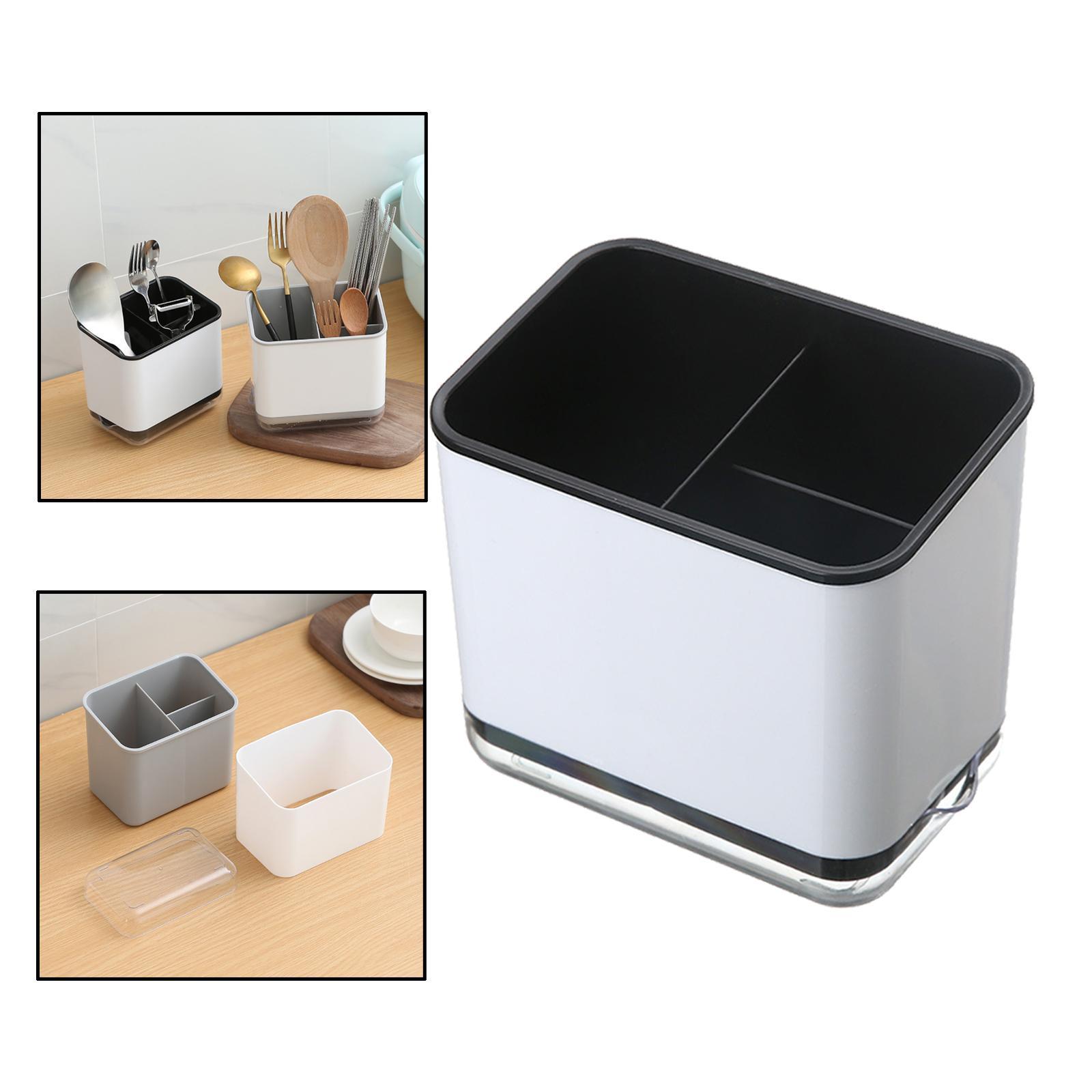 2pieces Cutlery Drainer Chopsticks Storage Tube Free Standing for Countertop