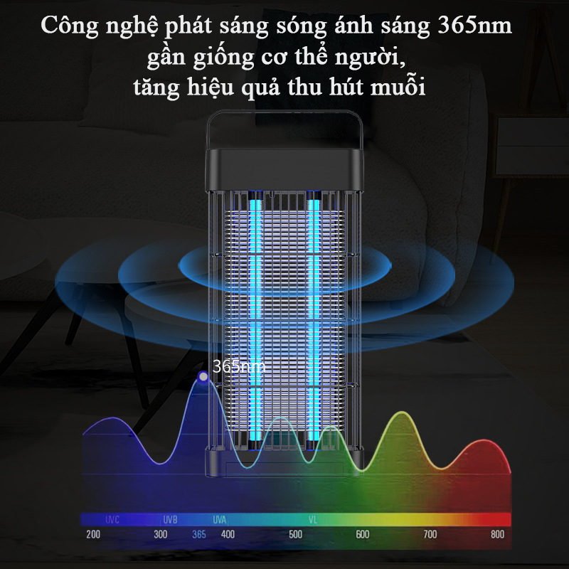 Đèn Bắt Muỗi Và Diệt Côn Trùng KUNBE Công Suất Lớn 16W, Công Nghệ Ánh Sáng Sinh Học – Phiên Bản Cao Cấp