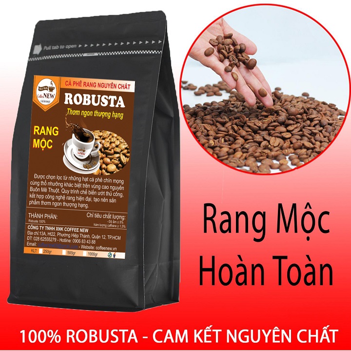 1Kg - Cà Phê Robuta Rạng Mộc Dạng Hạt Nguyên Chất 100% Chưa Xay - Loại Hảo Hạng - Coffee New