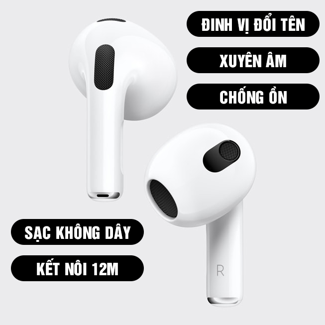 Tai Nghe Bluetooth Không Dây Wopow AIRPRO 4 Cao Cấp Tích Hợp Micro, Chống Ồn ANC - Xuyên Âm - Dùng Cho iOS Và Android