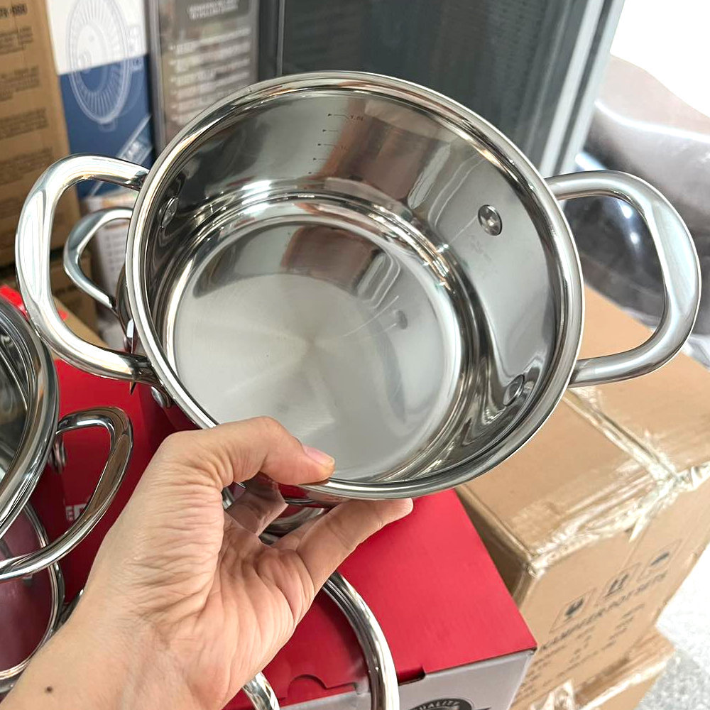 Bộ nồi chảo Inox 3 lớp đúc liền khối Kalpen Kampfer KF3 bảo hành 30 năm - Hàng chính hãng