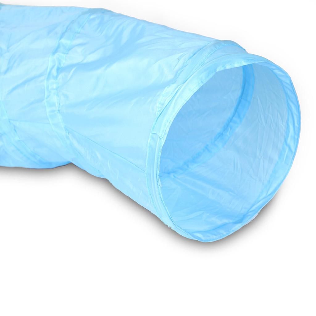 Collapsible S Shape Crinkle Cat Toy Tube for Cats Dogs Rabbit Hamster Blue