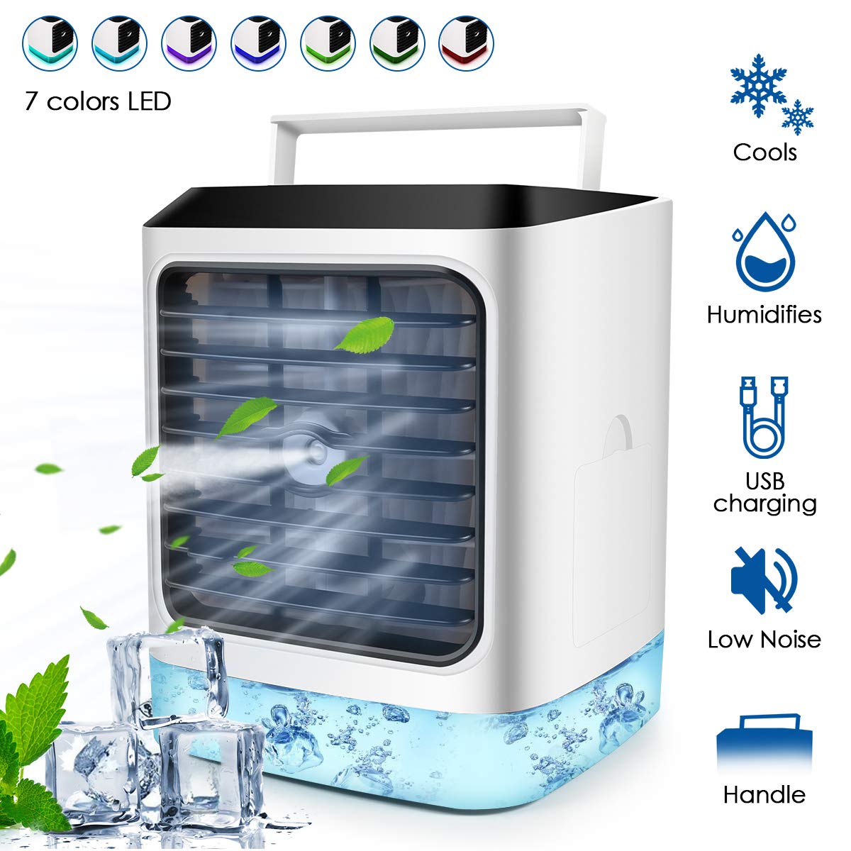 Máy làm mát không khí cá nhân Personal Air Cooler, Upgraded 4 in 1 Portable Evaporative Conditioner