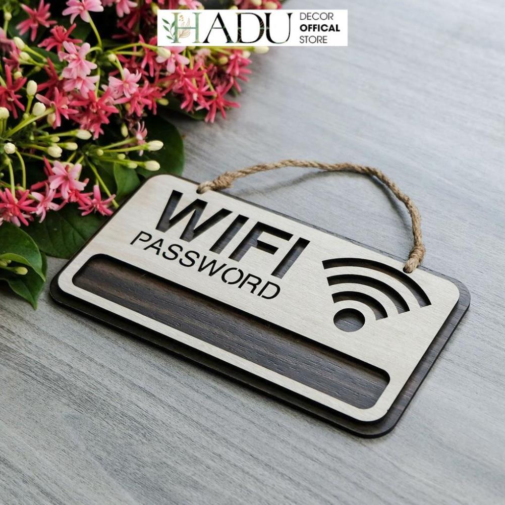 Bảng gỗ trang trí wifi password treo tường - Mẫu TW01 - HaduDecor