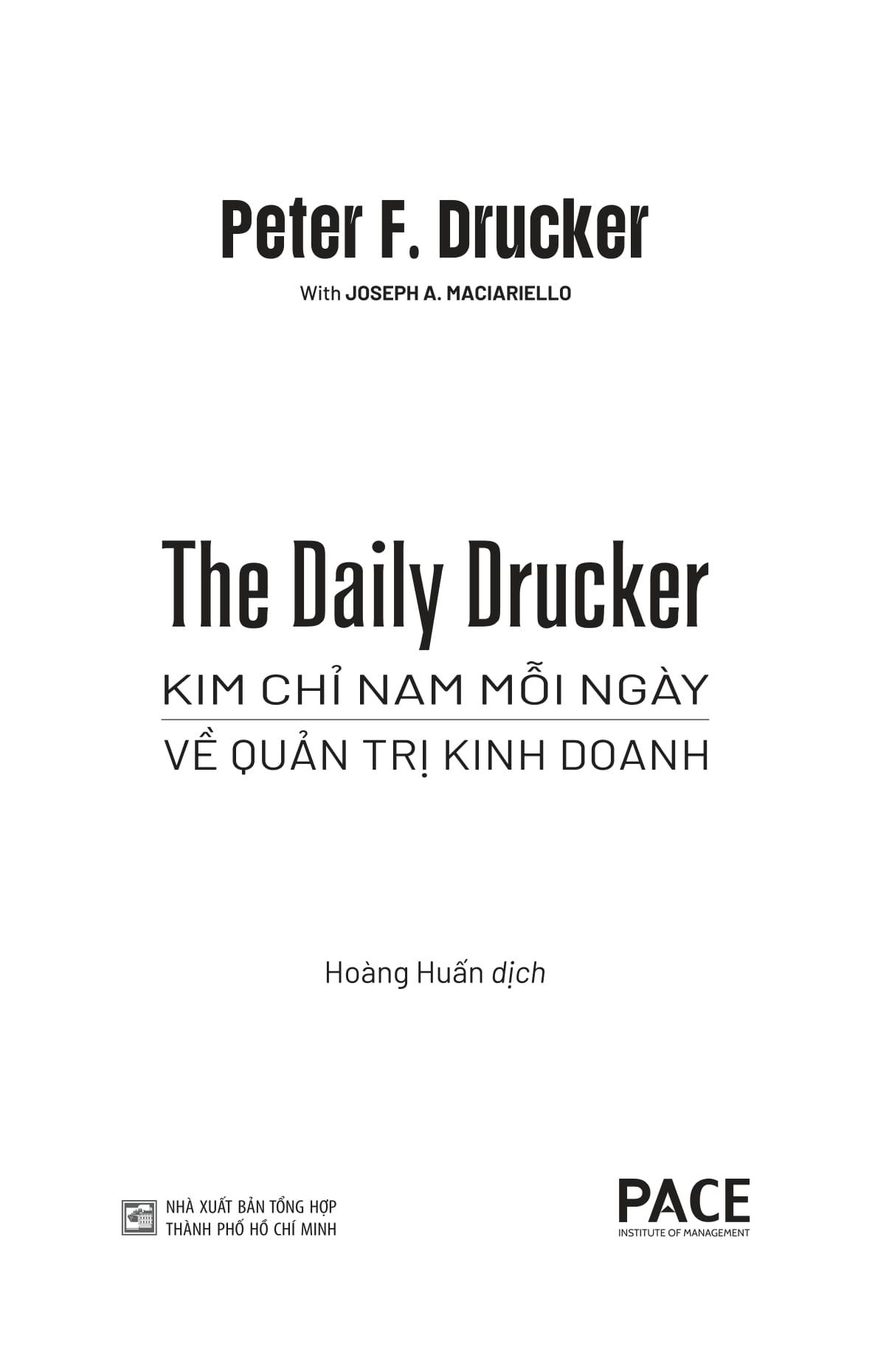 Sách - The Daily Drucker - Kim Chỉ Nam Mỗi Ngày Về Quản Trị Kinh Doanh - The Daily Drucker