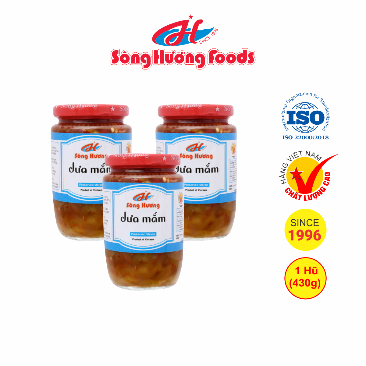 3 Hũ Dưa Mắm Sông Hương Foods Hũ 430g