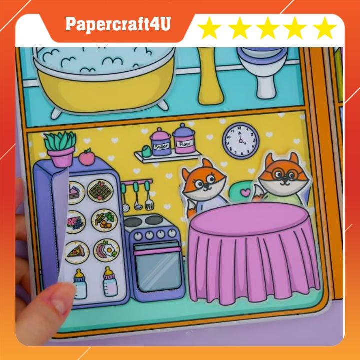 ĐỒ CHƠI NGÔI NHÀ BÚP BÊ GIẤY CẮT THỦ CÔNG DIY_Paper  MẪU 07