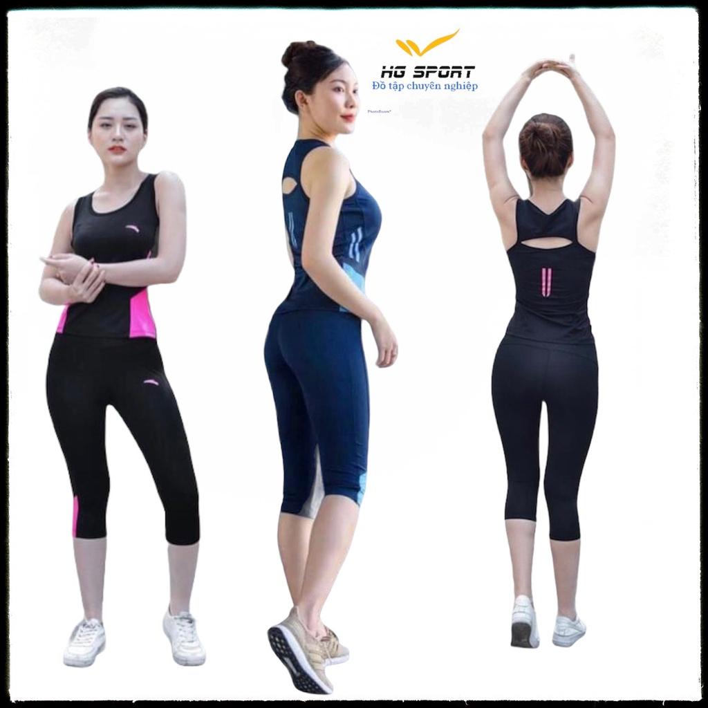 Bộ Tập Yoga, Gym, Đồ Tập Thể Thao Nữ, Quần Lửng Áo Sát Nách kiểu cách cá tính 45 - 65 kg BLSN03