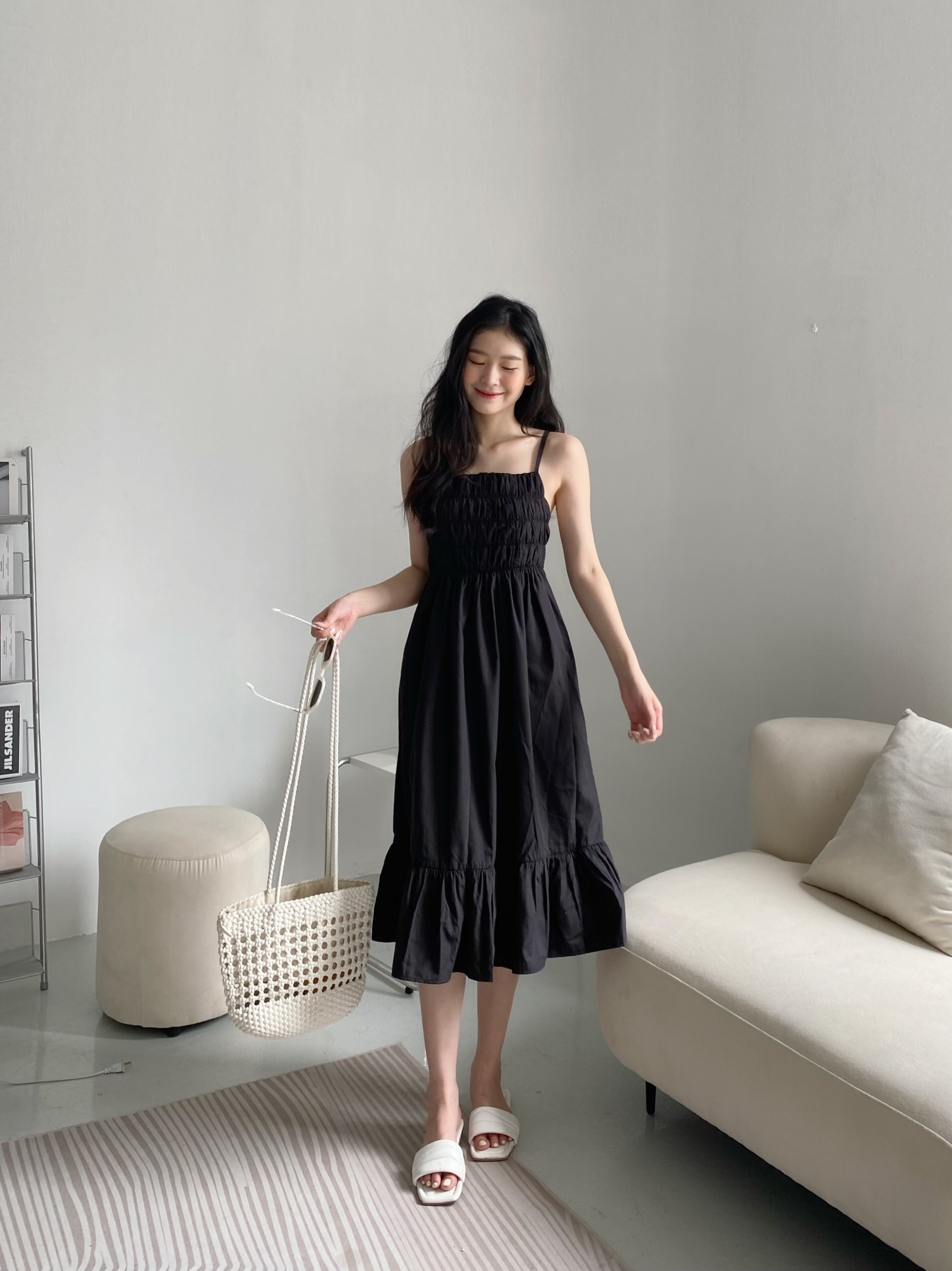 YU CHERRY | Đầm Shirred Cotton Cami Dress YD157