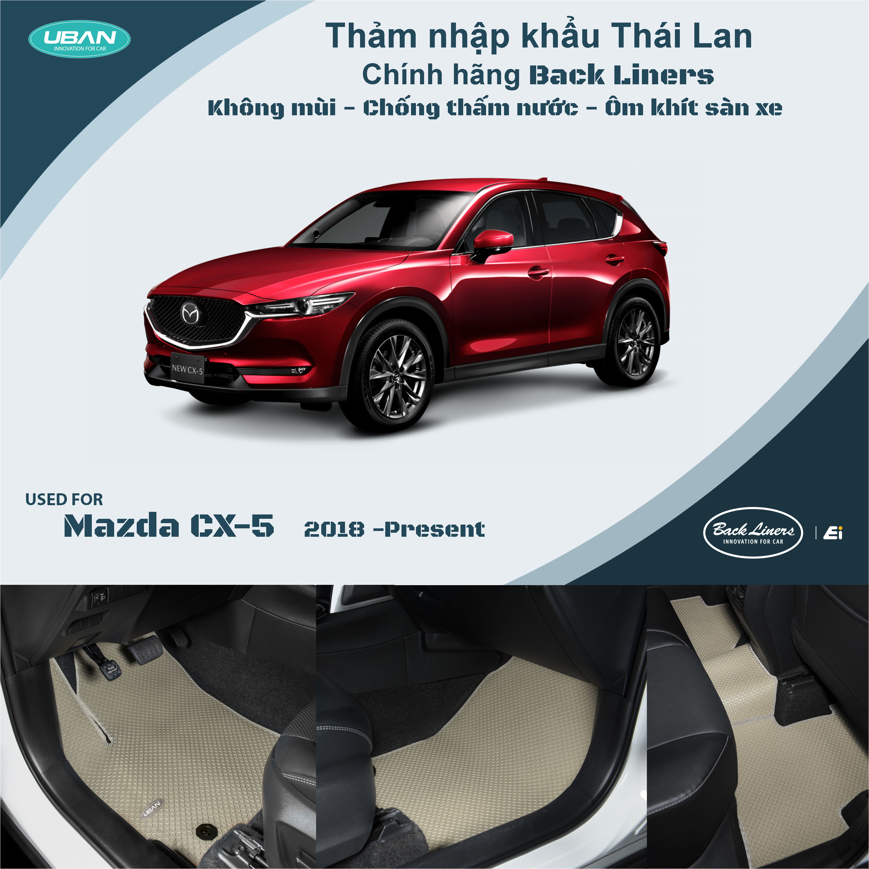 Thảm lót sàn ô tô UBAN cho xe Mazda CX-5 - Nhập khẩu Thái Lan